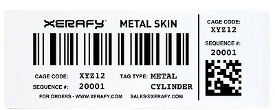 XERAFY Mercury Metal Skin Rivoluzionaria TAG intelligente RFID for Product authentication, IT asset, laptop tracking, supply chain, Cylinder tracking, packaging tracking