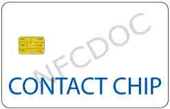 Contact chip smart card con chip elettronico con contatti esterni