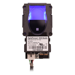 The DigitalPersona® 4500 Module is a miniature USB fingerprint reader designed for integration into OEM equipment where fingerprint verification or identification is needed.
